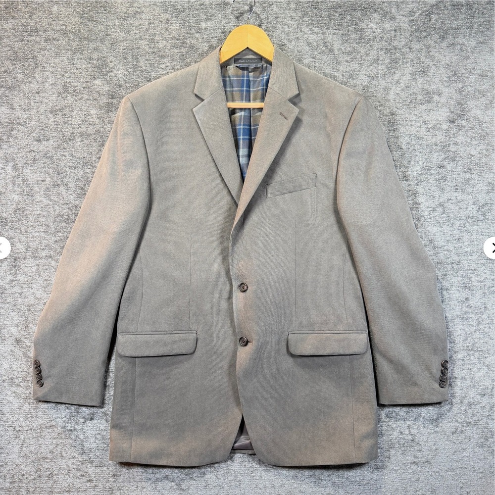 Lauren Ralph Lauren Blazer 42L Mens Gray Microfiber Faux Suede Macy's NWOT